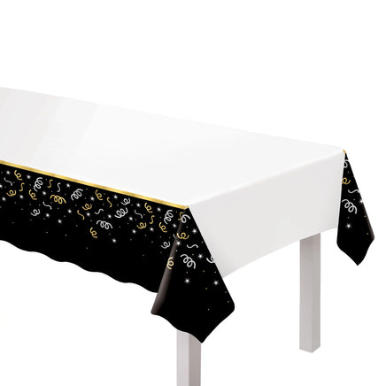 Midnight Cheers Plastic Table Cover 54" X 102"  1 ct.