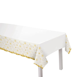 Golden Soiree Plastic Table Cover  54" X 102"