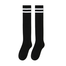 Black Knee High Striped Socks