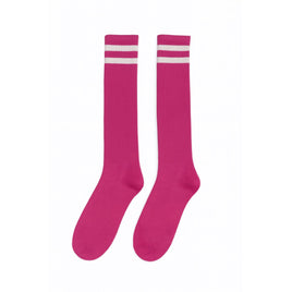 Pink Knee High Striped Socks