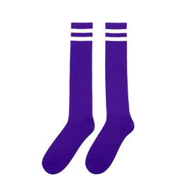 Purple Knee High Striped Socks