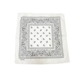 White Paisley Bandana 20x20in