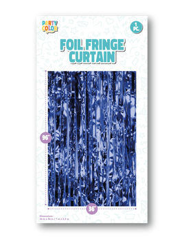 Dark Blue Matte Fringe Curtain 36" X 96"