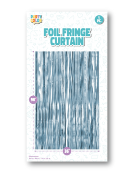 Light Blue Matte Fringe Curtain 36" X 96"