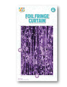 PURPLE FOIL FRINGE CURTAIN 36" X 96"