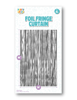 Silver Fringe Curtain 36" X 96"