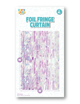 IRIDESCENT FOIL FRINGE CURTAIN 36" X 96"