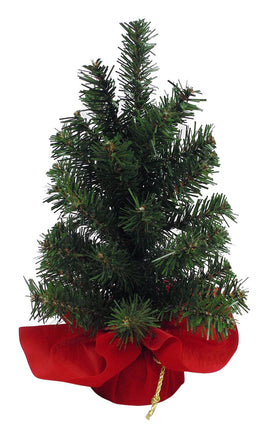 12" Christmas Table Top Pine Tree  Red Velvet Base