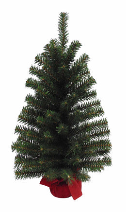 25"  Christmas Table Top Pine Tree Red Velvet Base