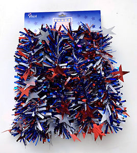 Red, White and Blue Jumbo Star Garland 8 ft.