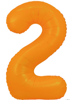 34" NEON ORANGE  NUMBER BALLOON