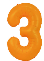 34" NEON ORANGE  NUMBER BALLOON