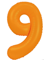 34" NEON ORANGE  NUMBER BALLOON