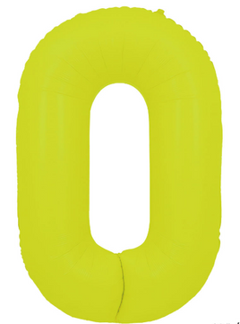 34" NEON YELLOW  NUMBER BALLOON