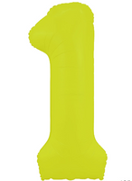 34" NEON YELLOW  NUMBER BALLOON