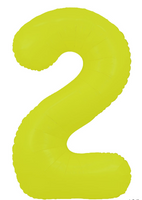 34" NEON YELLOW  NUMBER BALLOON