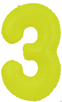 34" NEON YELLOW  NUMBER BALLOON