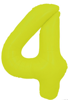 34" NEON YELLOW  NUMBER BALLOON