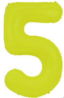 34" NEON YELLOW  NUMBER BALLOON