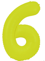 34" NEON YELLOW  NUMBER BALLOON