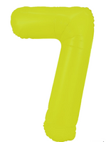 34" NEON YELLOW  NUMBER BALLOON