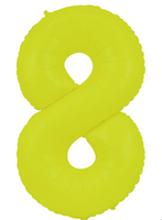 34" NEON YELLOW  NUMBER BALLOON