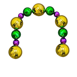 6' 100/150/200mm Purple Green and Gold Metallic Beaded Garland