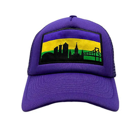 Purple Trucker Hat with NOLA Skyline Patch