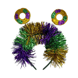 Mardi Gras King Cake Tinsel Head Bopper