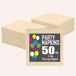 Ivory Beverage Napkins - 50 Ct.