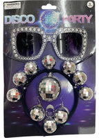 Disco Party Accessory Kit Silver Disco