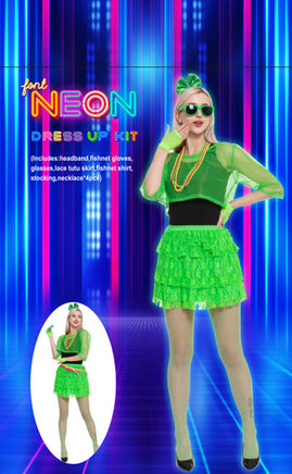 80s Neon Accessory Kit Neon Green