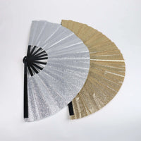 GLITTER LARGE CLACK LINE DANCE FAN (ASSORTED COLORS)