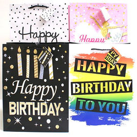 Large Birthday Matte Gift Bag (Assorted Styles)