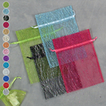 5 x 7" SPARKLE STRIPE ORGANZA POUCH 12 ct.