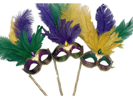 Mardi Gras Venetian Mask w/Stick