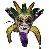 Women Jester Masks Purple/Green/Gold