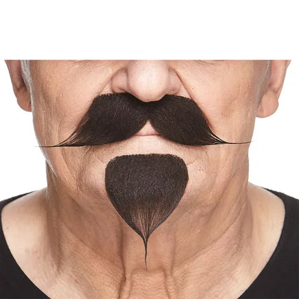 FAKE MUSTACHE & GOATEE COLONEL HANDLEBAR BROWN