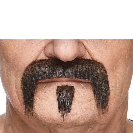 GRANDPA'S FAKE MUSTACHE & BEARD BROWN & GRAY