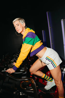 Junior/Misses Rugby Wide Panel Crop Hoodie