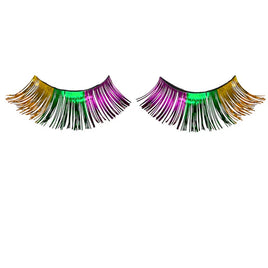 Purple, Green and Gold Mardi Gras Eyelashes
