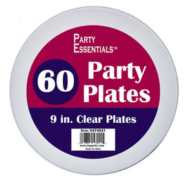 9" Party Plates 60 ct. - Clear