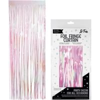 PINK FOIL FRINGE CURTAIN 36" X 96"