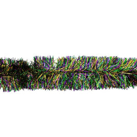 Purple, Green, and Gold Pine Needle Tinsel Garland 9' x 5"