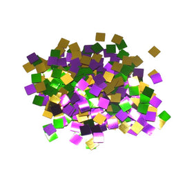 Purple Green and Gold Square Confetti