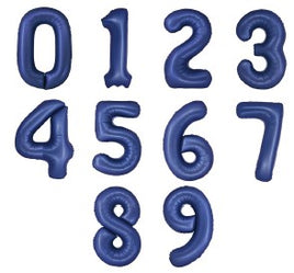 34" MATTE BLUE SHAPE NUMBER BALLOON