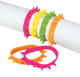 Rubber Neon Spike Bracelets 12 ct.