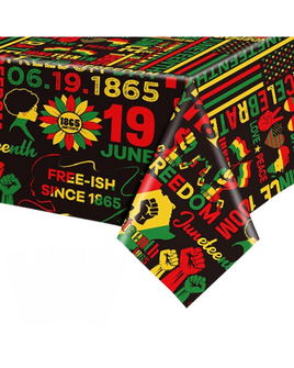 54" X 108" Juneteenth Plastic Tablecover
