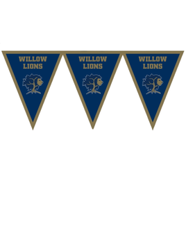 Willow Lions  School Spirit Pennant Banner