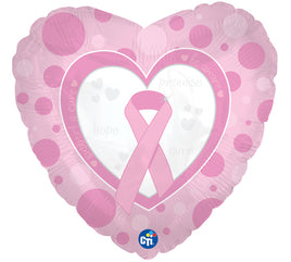 18" BREAST CANCER HEART FOIL BALLOON